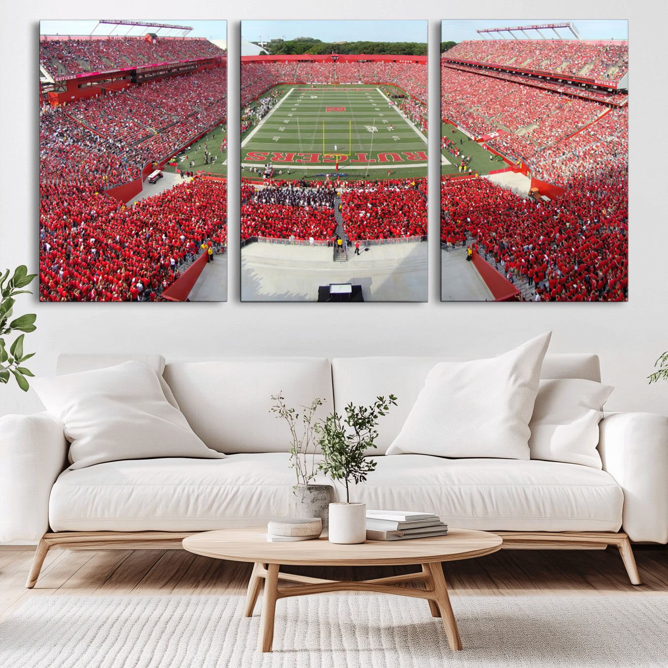 -Rutgers Scarlet Knights Football Team Print - Piscataway SHI Stadium Wall Art Canvas Print