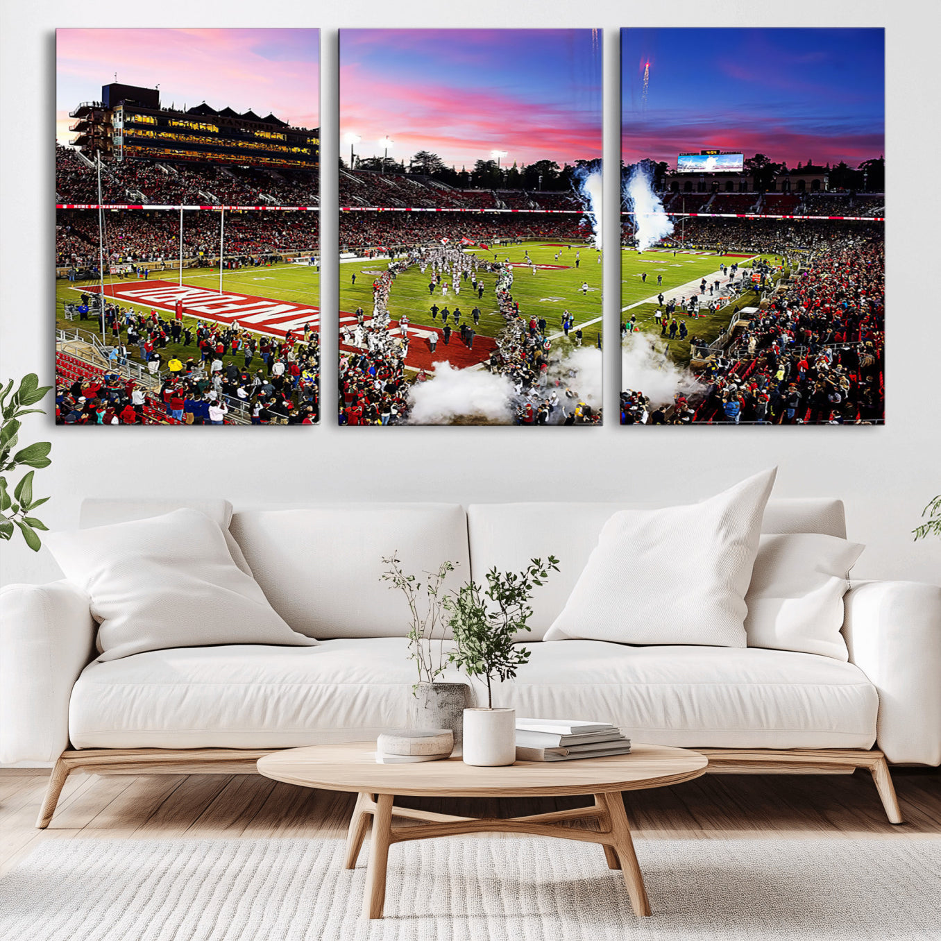 25557-MGV-CV-36X24-Stanford University Cardinal Football Team Print - Stanford Stadium Wall Art Canvas Print