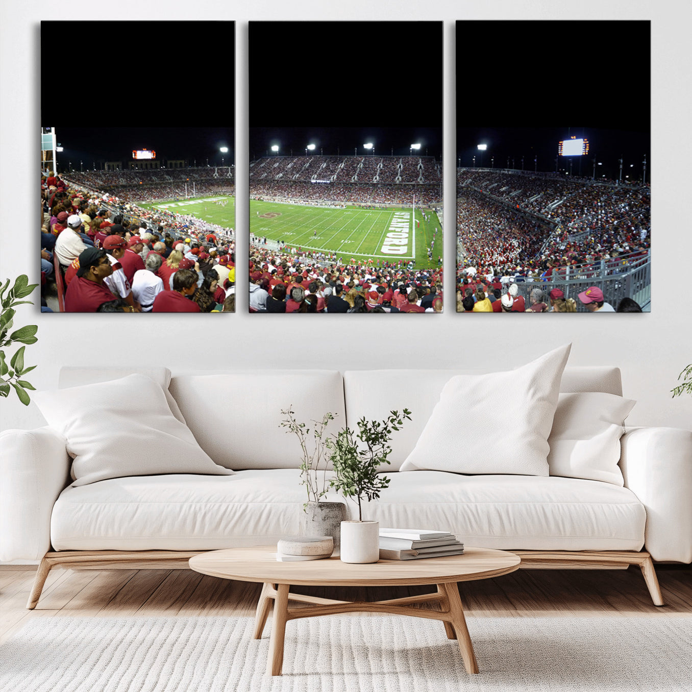 -Stanford University Cardinal Football Team Print - Stanford Stadium Wall Art Canvas Print