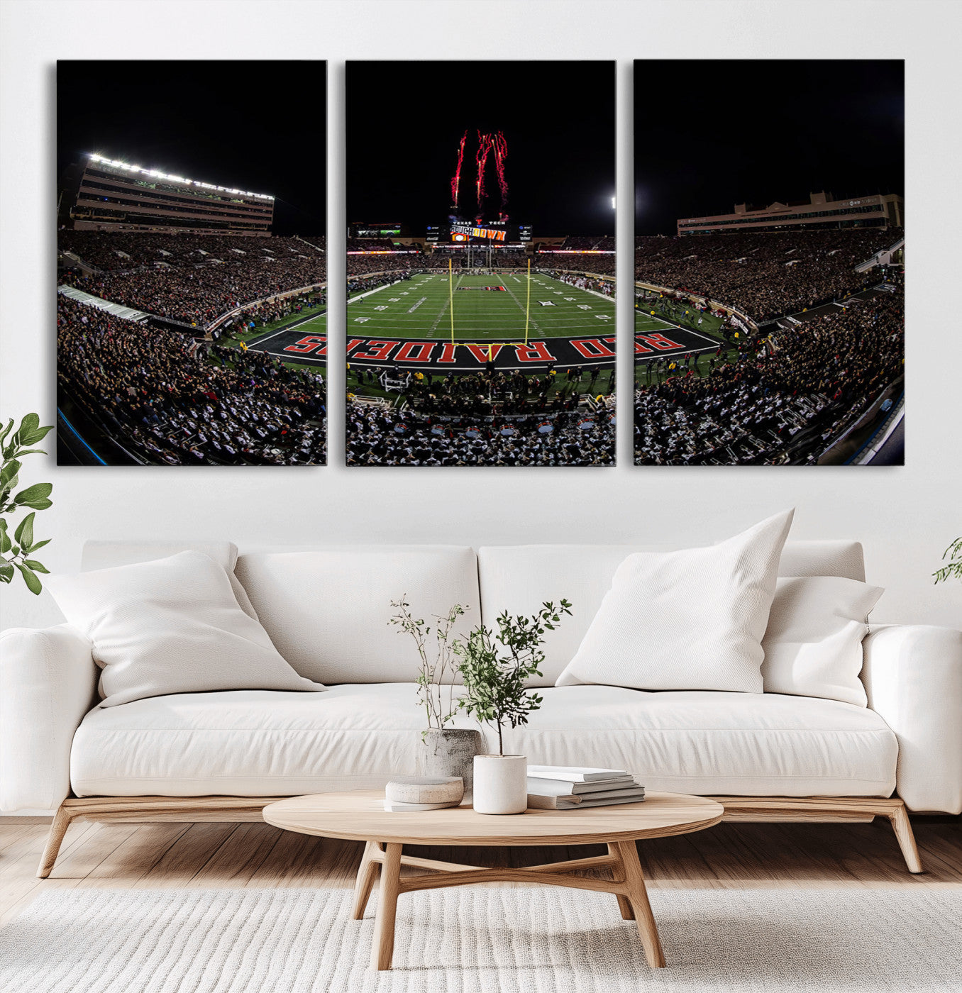 -Framed Texas Tech Red Raiders Stadium Canvas, Texas Tech Red Raiders Football Team Print - Lubbock