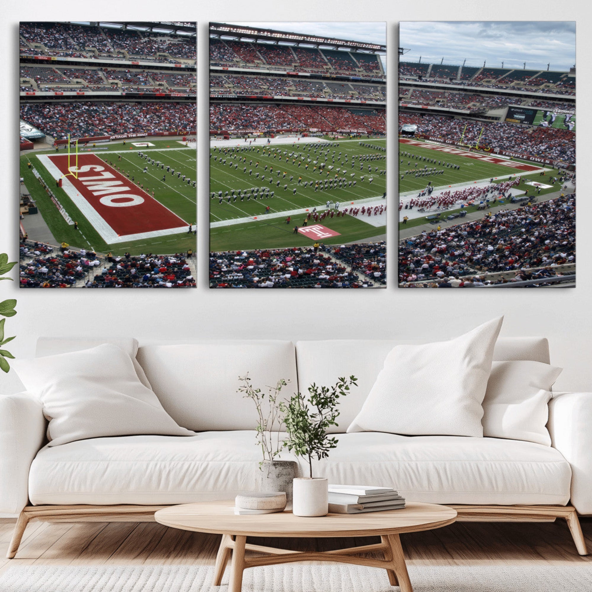 15310-MGV-CV-36X24-The Temple University Owls Athletics Team Print - Philadelphia Lincoln Financial Field Stadium Wall
