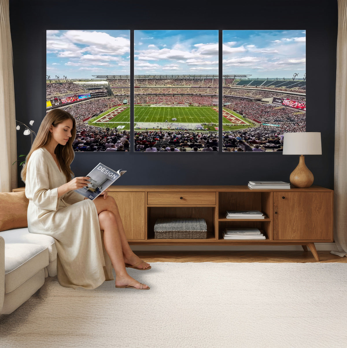 29243-PAN-FL-20X10 - The Temple University Owls Athletics Team Print - Philadelphia Lincoln Financial Field Stadium Wall