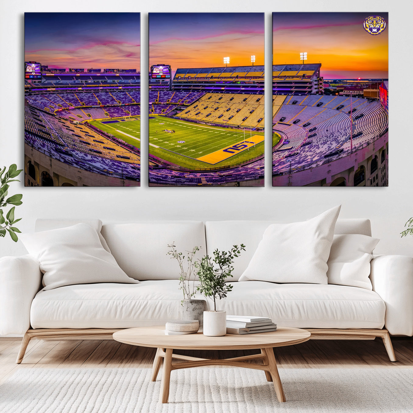 -The Louisiana State University Tigers Football Team Print - Baton Rouge Tiger Stadium Wall Art