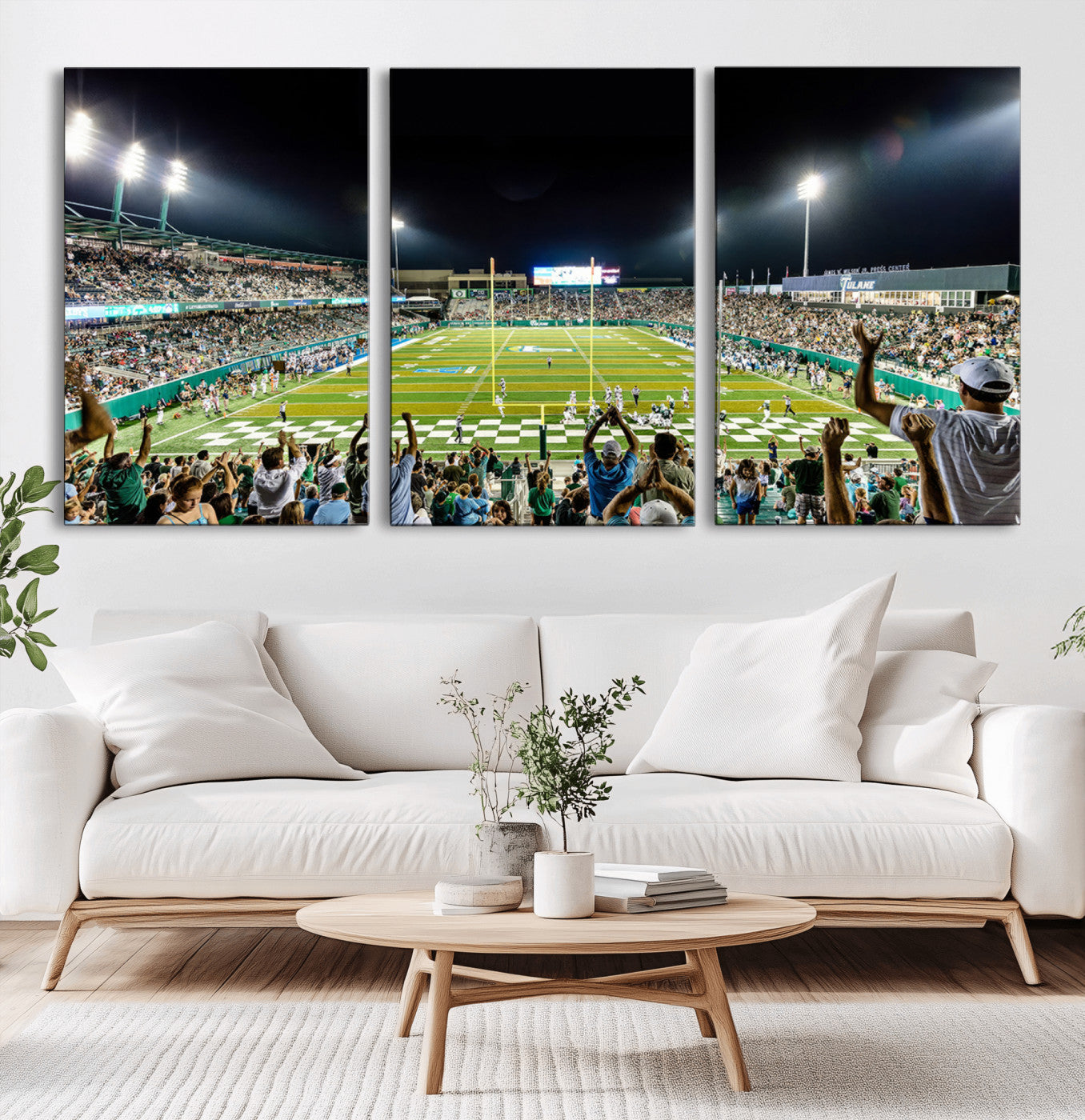 -The Tulane University Green Wave Football Team Print - New Orleans Yulman Stadium Wall Art Canvas