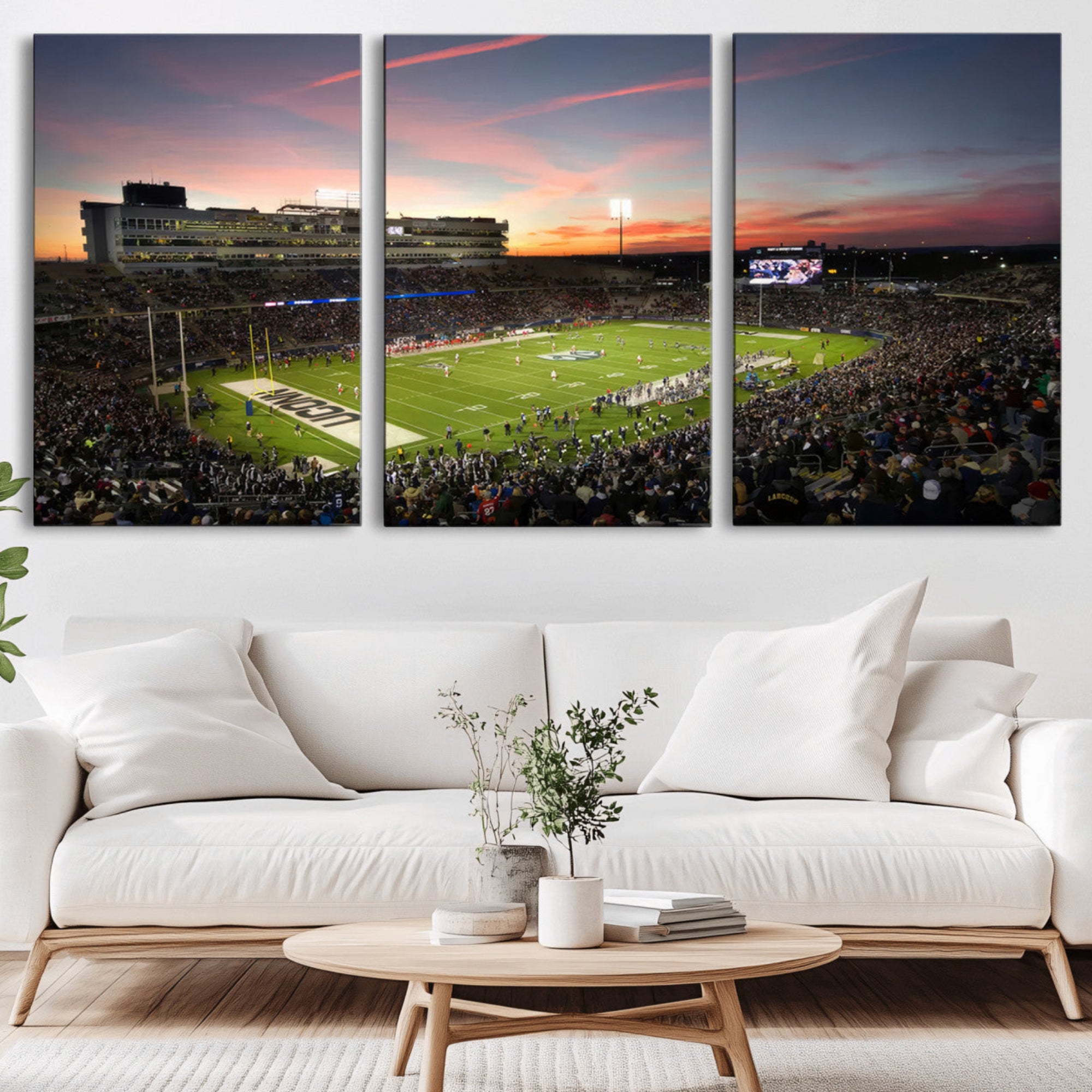 64416-MGV-CV-36X24-The University of Connecticut UCONN Huskies Football Team Print - East Hartford Pratt & Whitney