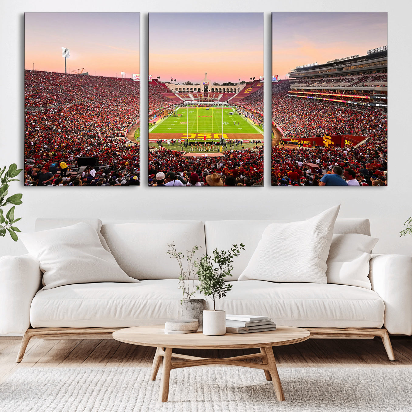 -The University of Southern California USC Trojans Football Team Print - Los Angeles Memorial