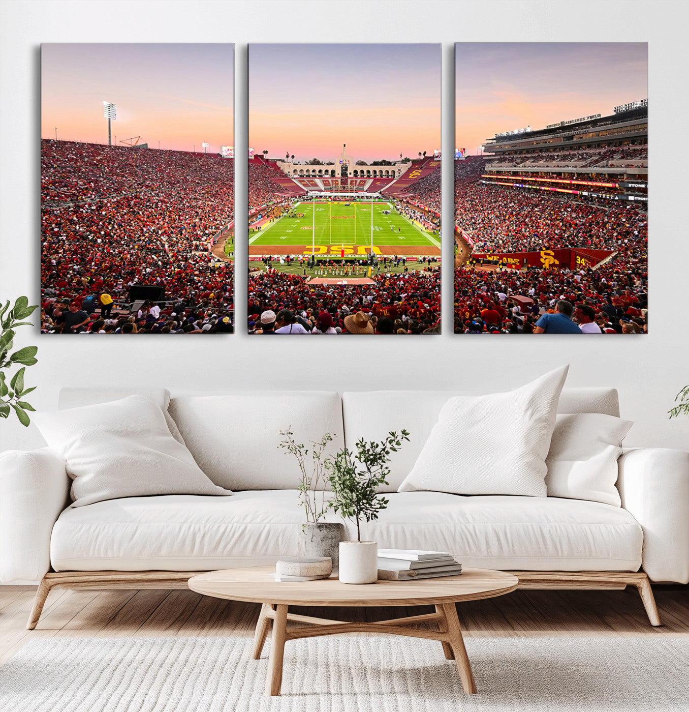 -The University of Southern California USC Trojans Football Team Print - Los Angeles Memorial