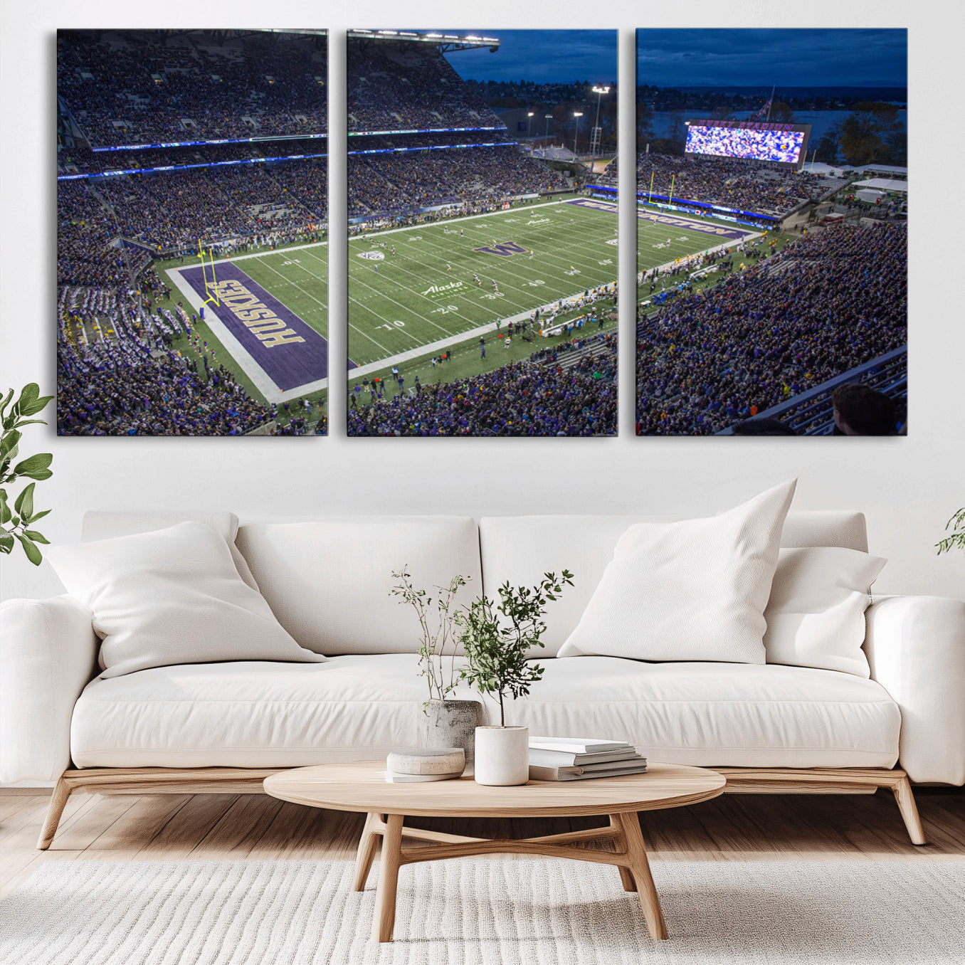 -The University of Washington Huskies Football Team Print - Seattle Husky Stadium Wall Art Canvas