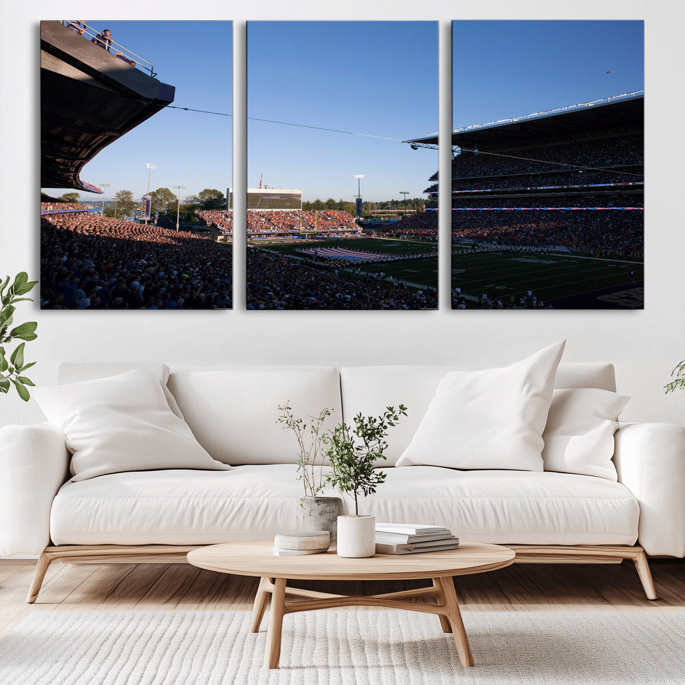 -The University of Washington Huskies Football Team Print - Seattle Husky Stadium Wall Art Canvas
