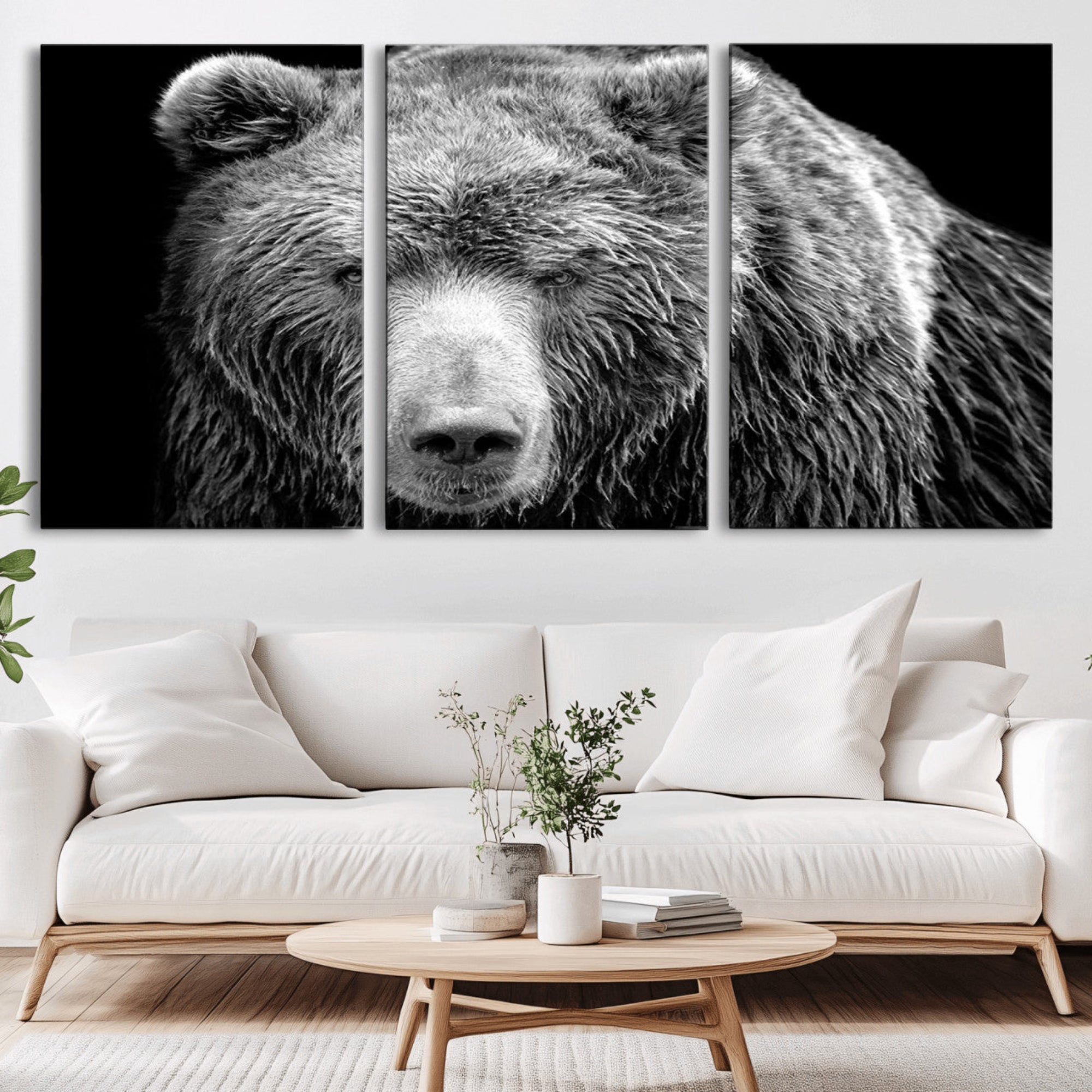 70851-MGV-CV-36X24-399 Grizzly Bear Canvas Print | Ready to Hang Wall Art | Rustic Farmhouse & Cabin Decor | Wildlife