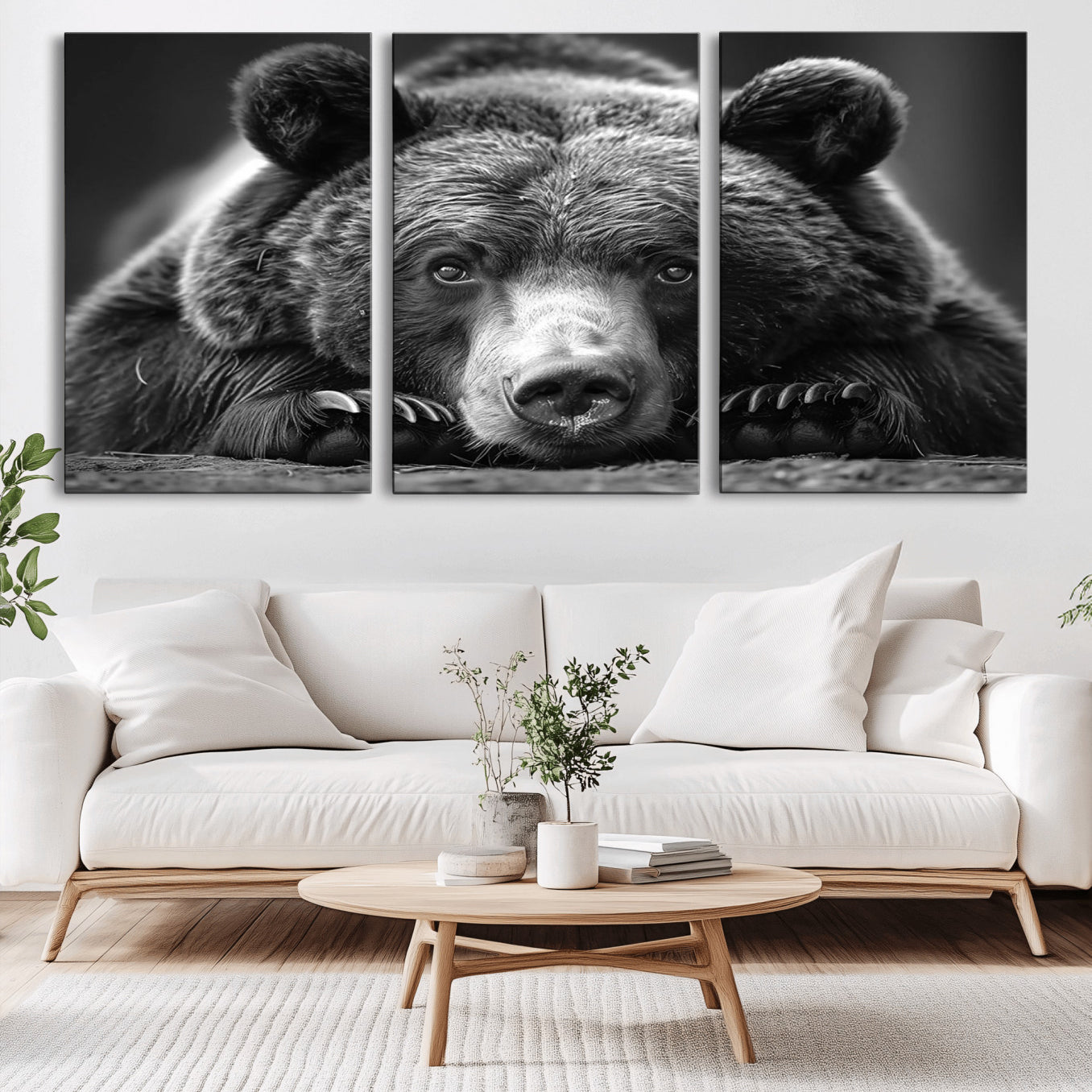 -Resting Grizzly 399 Bear Canvas Print | Ready to Hang Wall Art | Rustic Cabin & Farmhouse Decor |