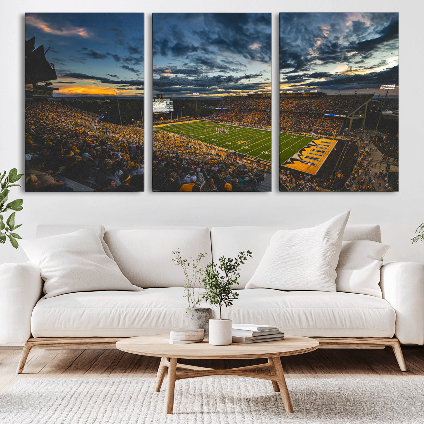 -University of Wyoming Cowboys Football Team Print - Laramie War Memorial Stadium Wall Art Canvas