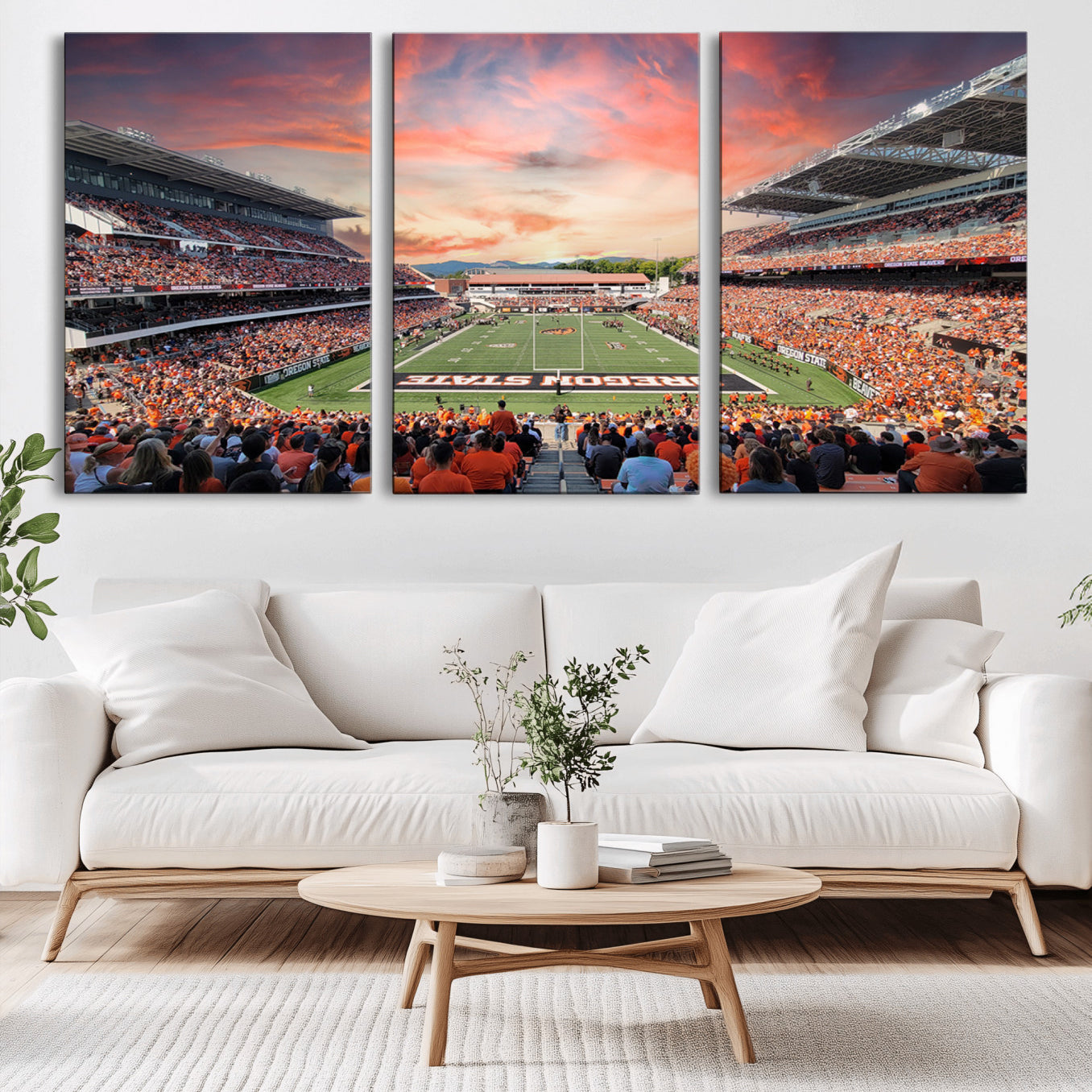 -Oregon State Beavers Football Team Print - Corvallis Reser Stadium Wall Art Canvas Print