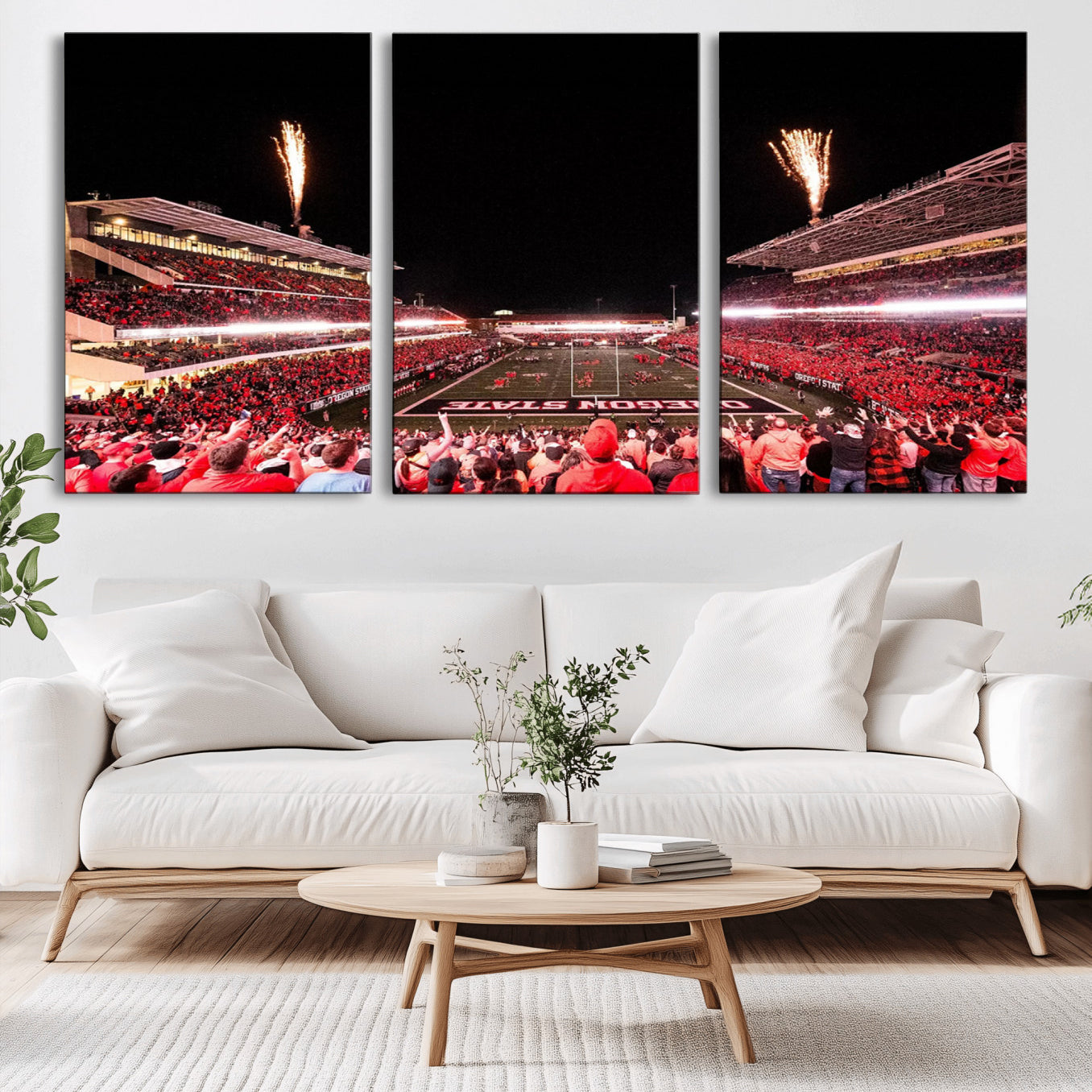 -Oregon State Beavers Football Team Print - Corvallis Reser Stadium Wall Art Canvas Print