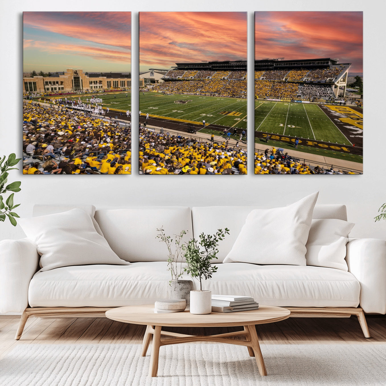 -University of Wyoming Cowboys Football Team Print - Laramie Jonah Field War Memorial Stadium Wall