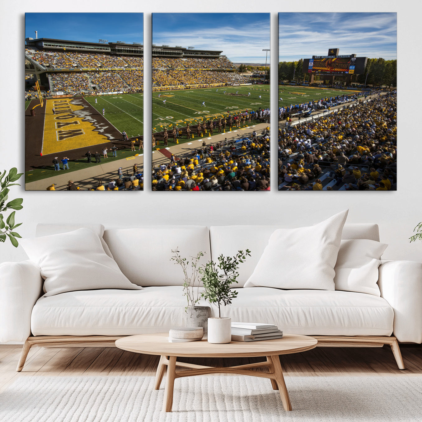 -University of Wyoming Cowboys Football Team Print - Laramie Jonah Field War Memorial Stadium Wall