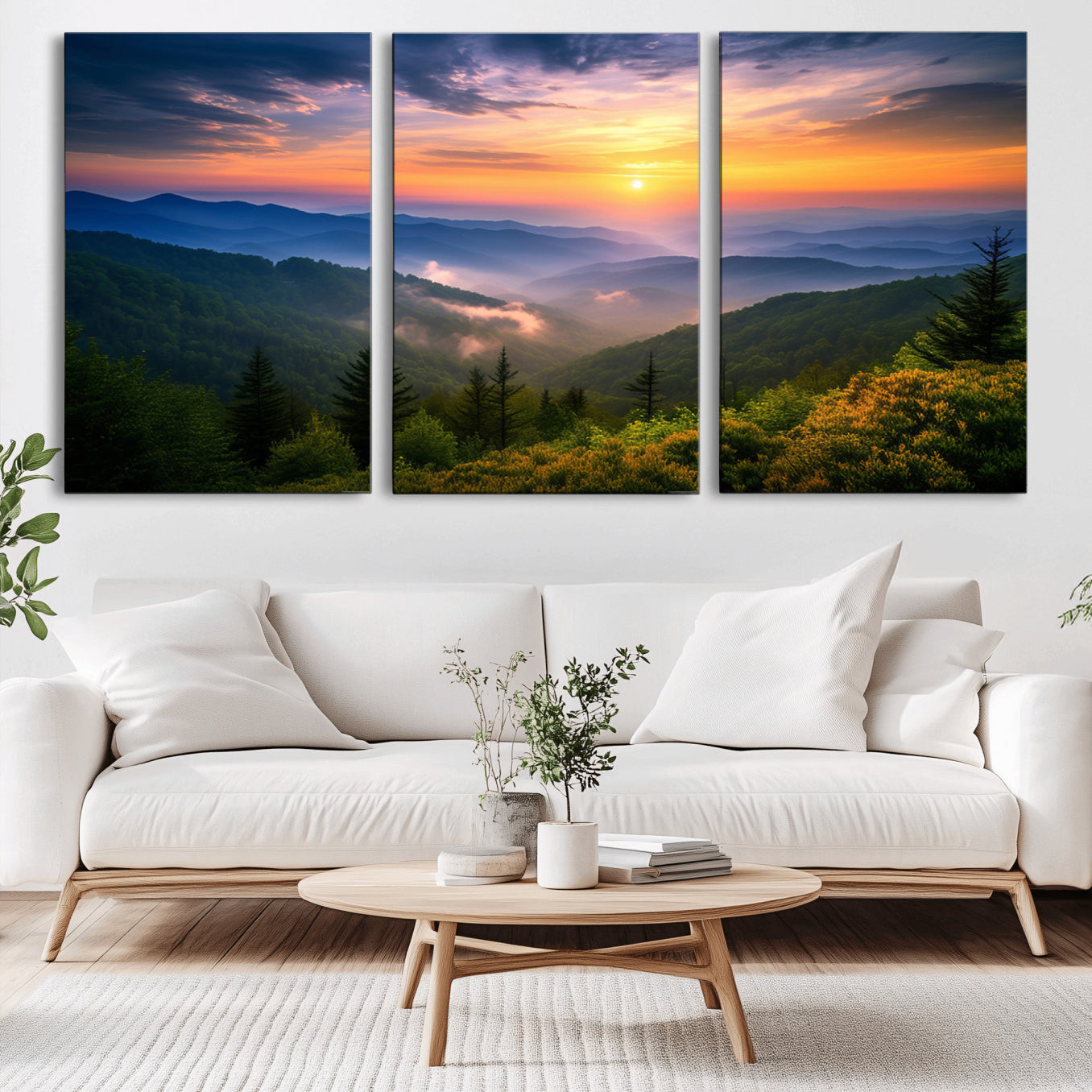-Majestic Mountain Sunrise Print | Landscape Wall Art | Canvas Print Ready to Hang | Farmhouse Wall