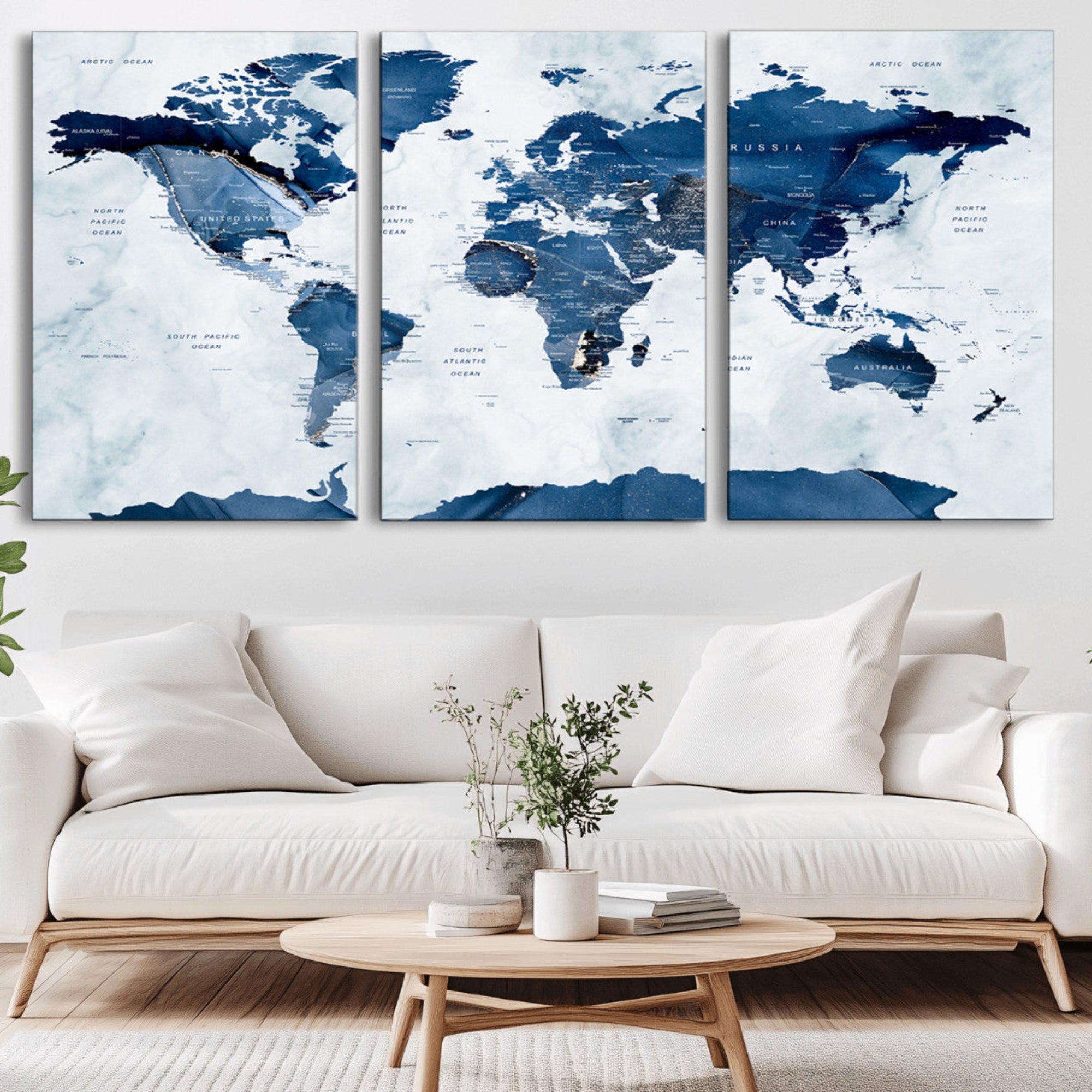 44436-MGV-CV-36X24-Push Pin World Map Canvas Print – Travel Tracker Wall Art for Couples, Perfect Anniversary Gift for Home or Office Decor