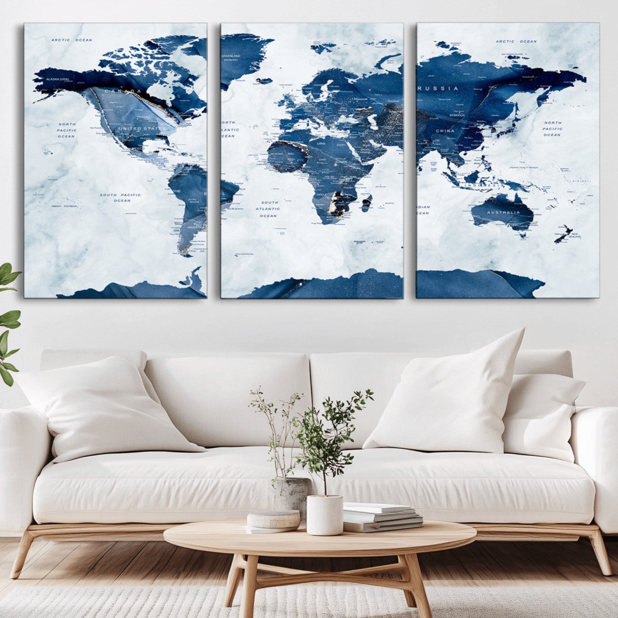 44436-MGV-CV-36X24-Push Pin World Map Canvas Print – Travel Tracker Wall Art for Couples, Perfect Anniversary Gift for Home or Office Decor