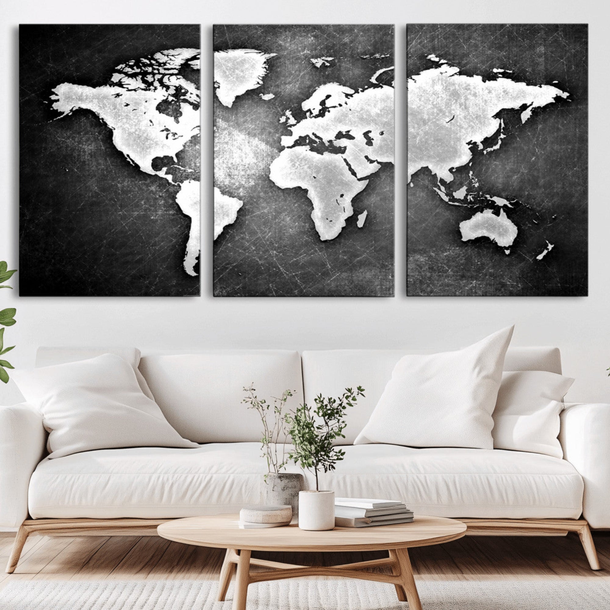 34390-MGV-CV-36X24-Push Pin World Map Canvas Print – Travel Tracker Wall Art for Couples, Perfect Anniversary Gift for Home or Office Decor