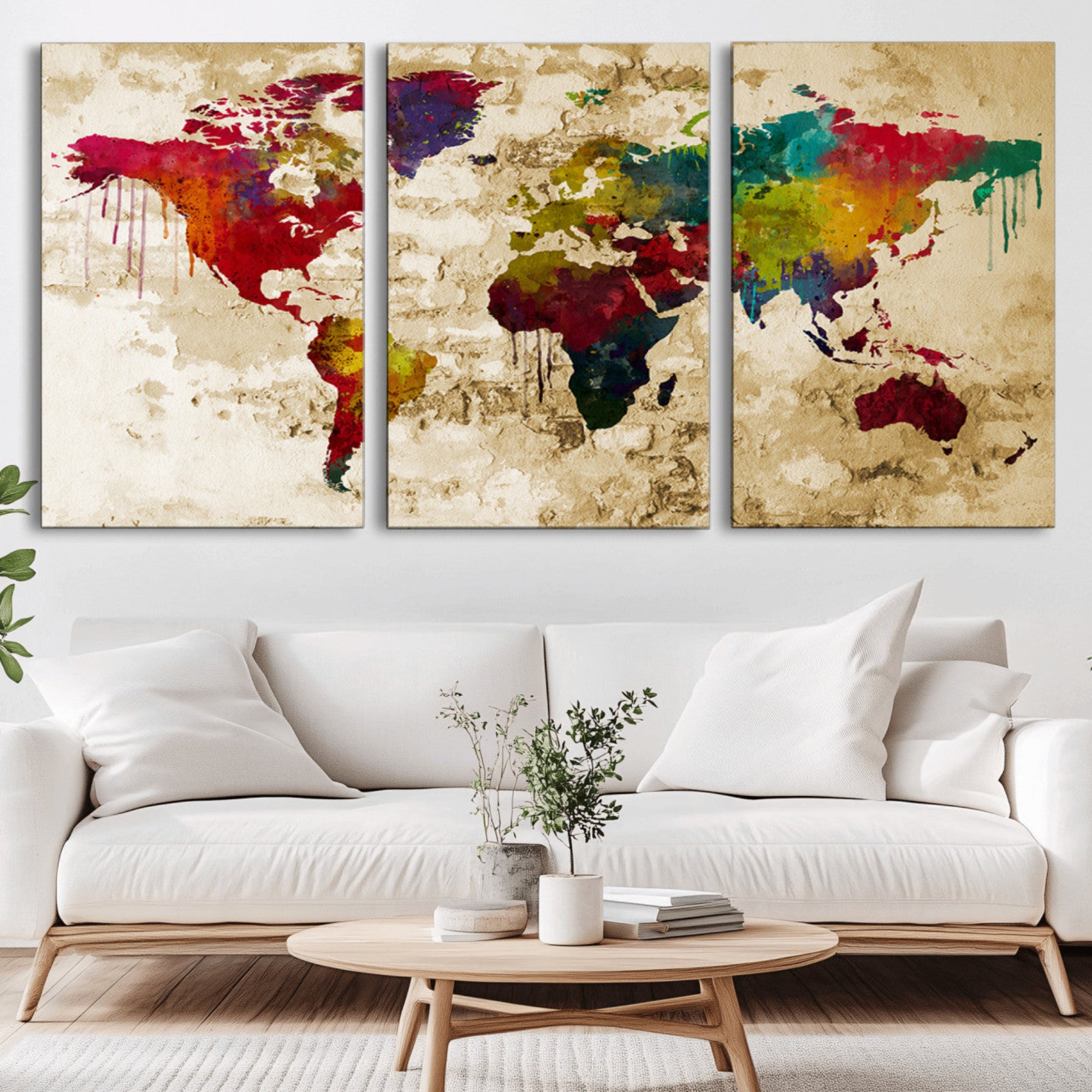 66852-MGV-CV-36X24-Push Pin World Map Canvas Print – Travel Tracker Wall Art for Couples, Perfect Anniversary Gift for Home or Office Decor