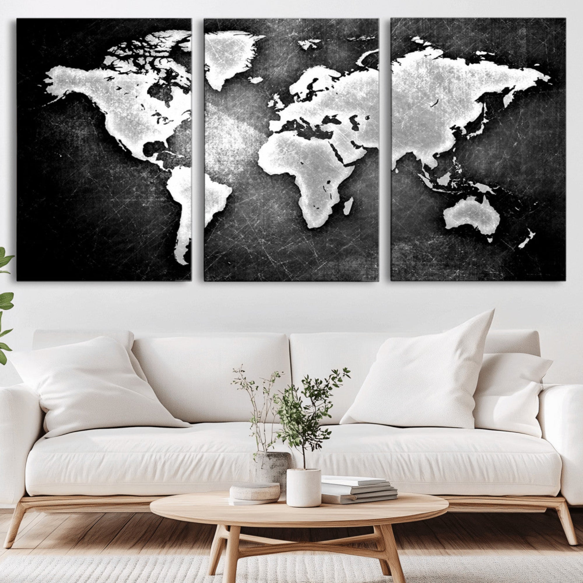 95037-MGV-CV-36X24-World Map Wall Art Canvas Print – Framed Wall Art for Anniversary Gift or Home Adventure Decor
