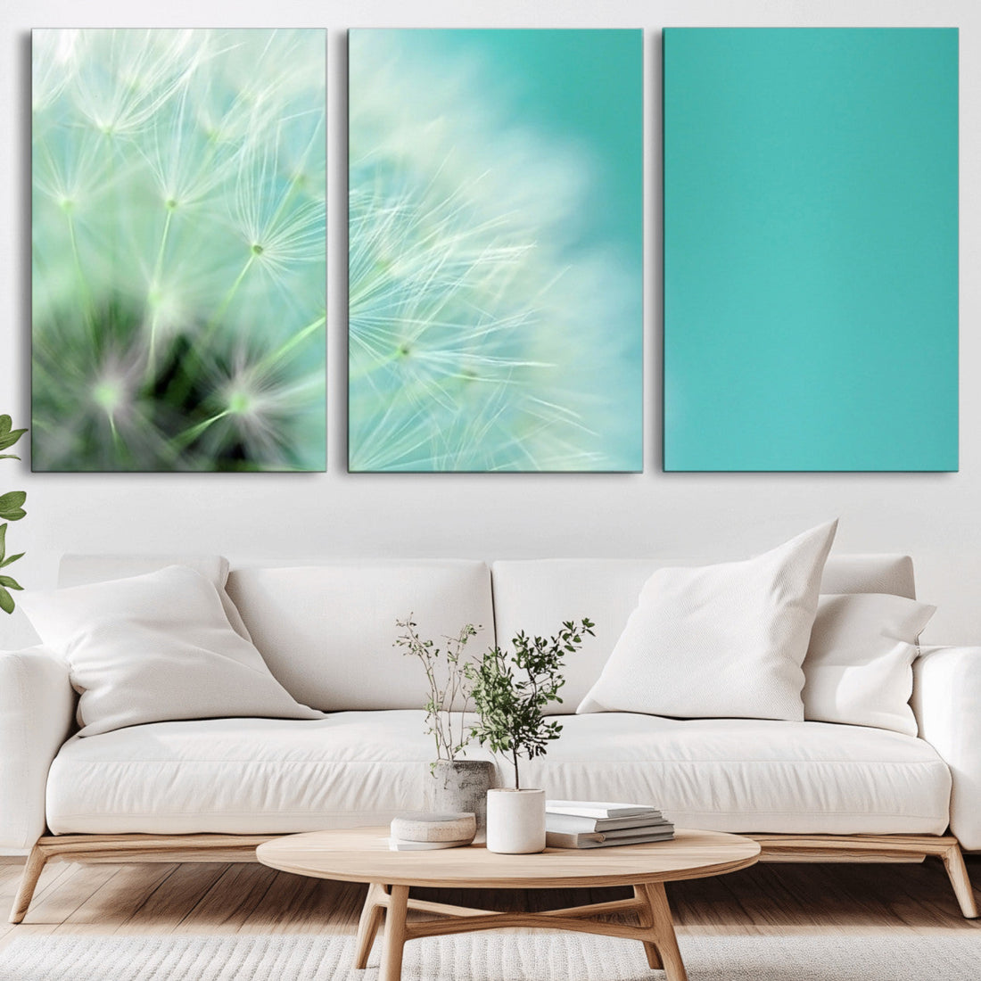Dandelion Flower Wall Art Canvas Print, Canvas Dandelion Floral Wall Art