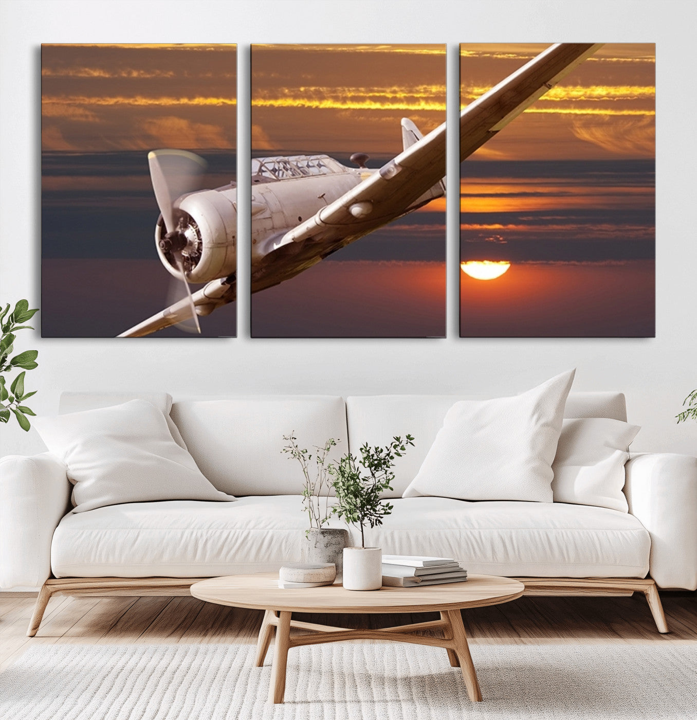 -Old War Plane Wall Art Canvas Print