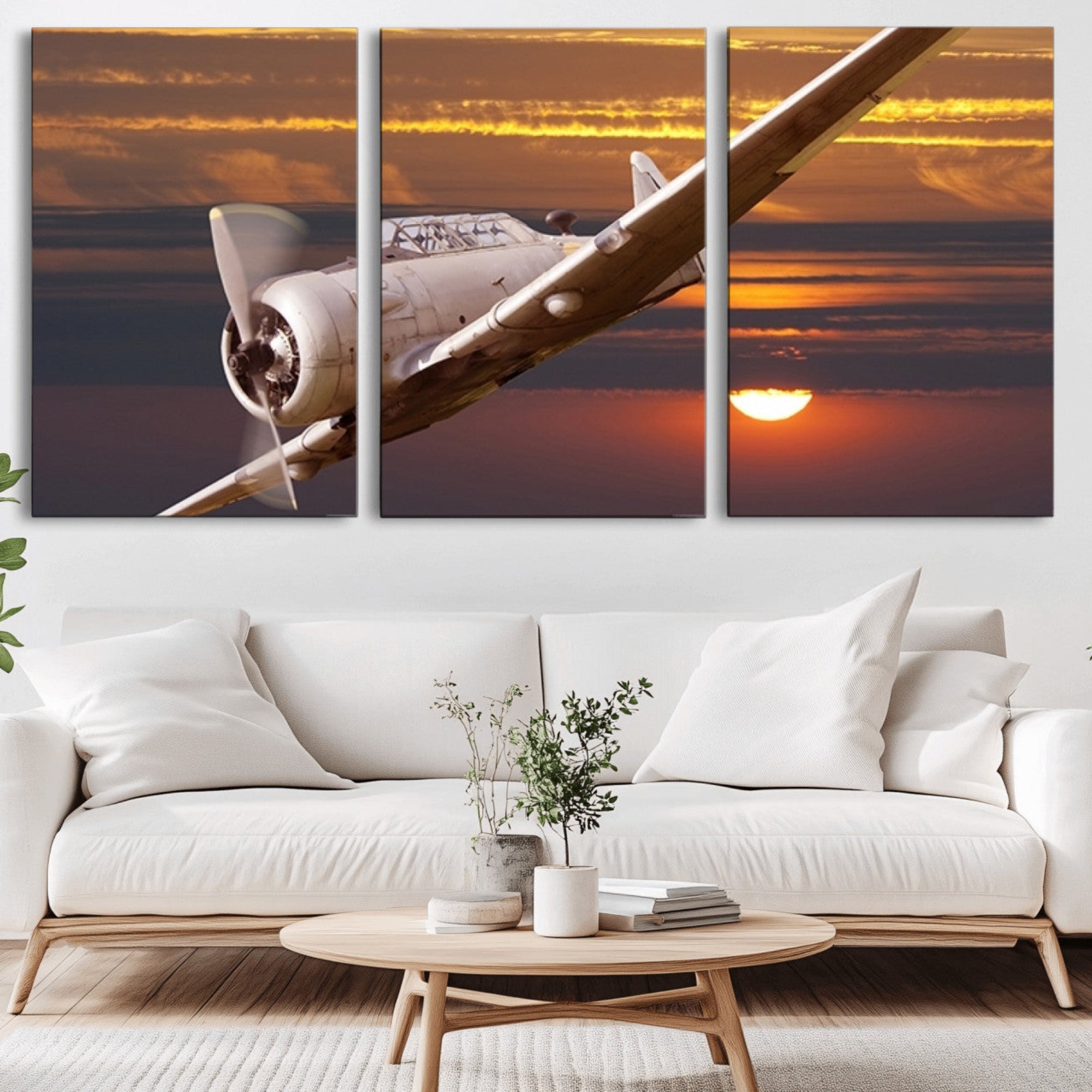55483-MGV-CV-36X24-Old War Plane Wall Art Canvas Print