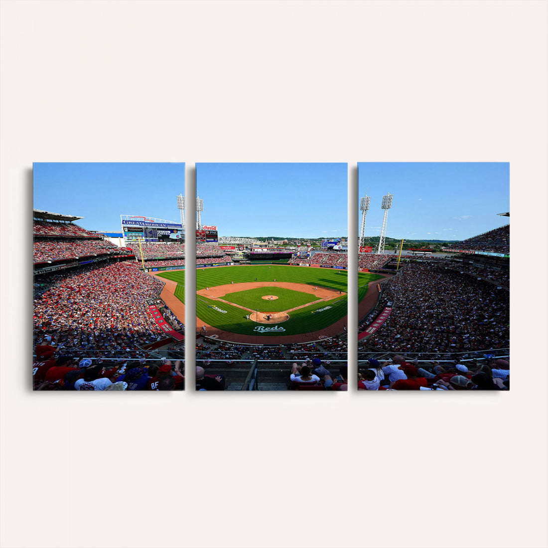 Cincinnati Reds Baseball Canvas Print | Great American Ball Park Stadium Wall Art