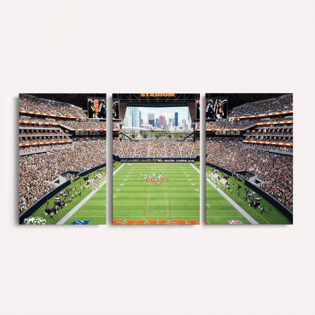 Chicago Bears Soldiers Field Wall Art Canvas Print, Home Office Wall Decor