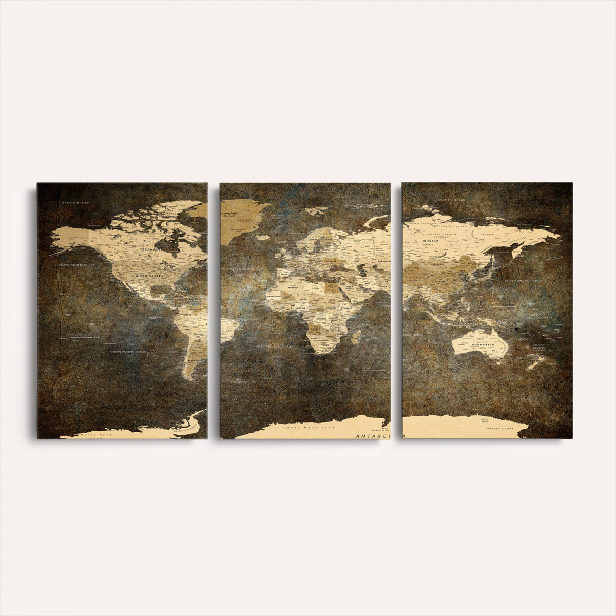 89742472-MGV-CV-36X24 - Large Framed Vintage World Map Wall Art Print for Home Wall