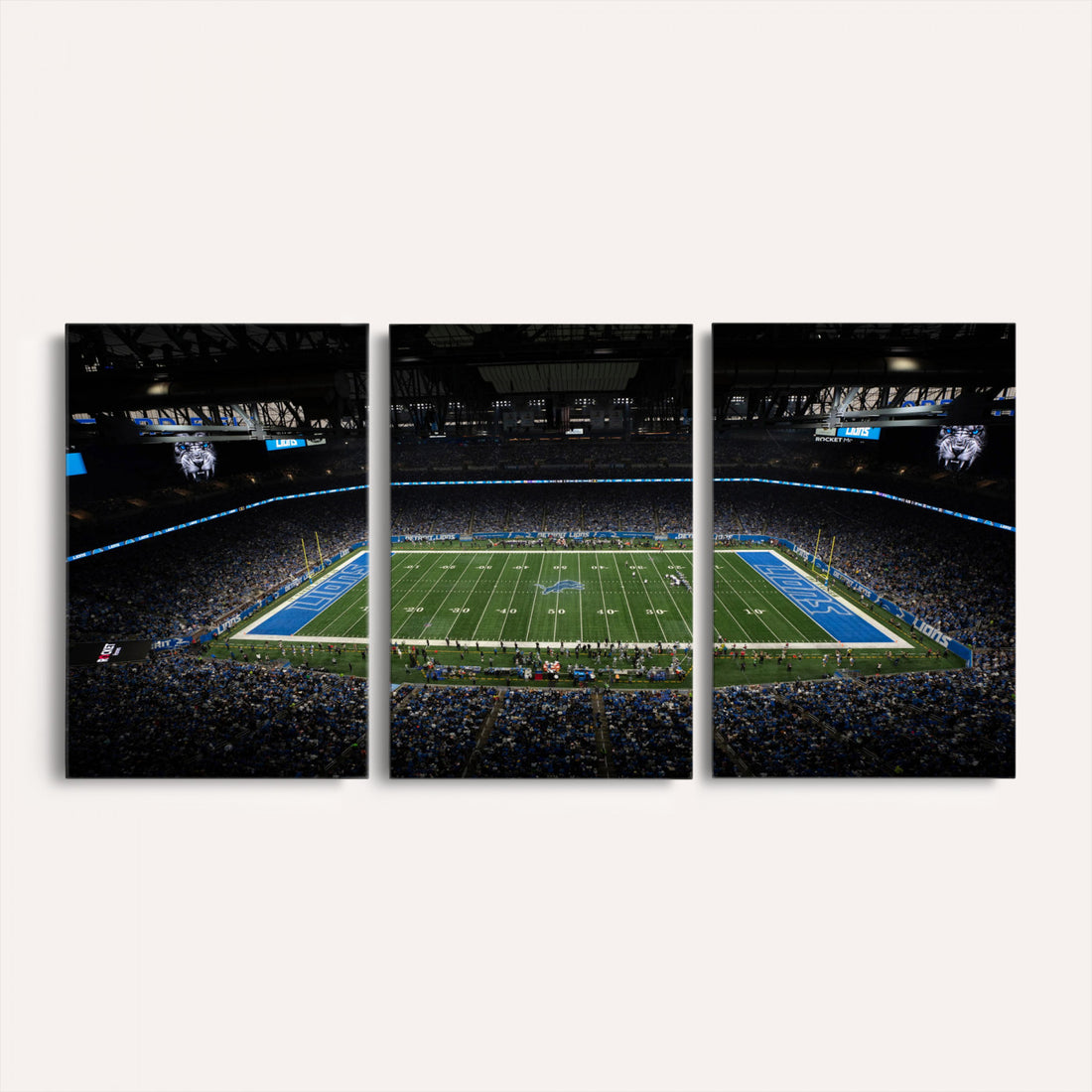 Detroit Lions Stadium Wall Art Canvas Print, Football Field Panorama