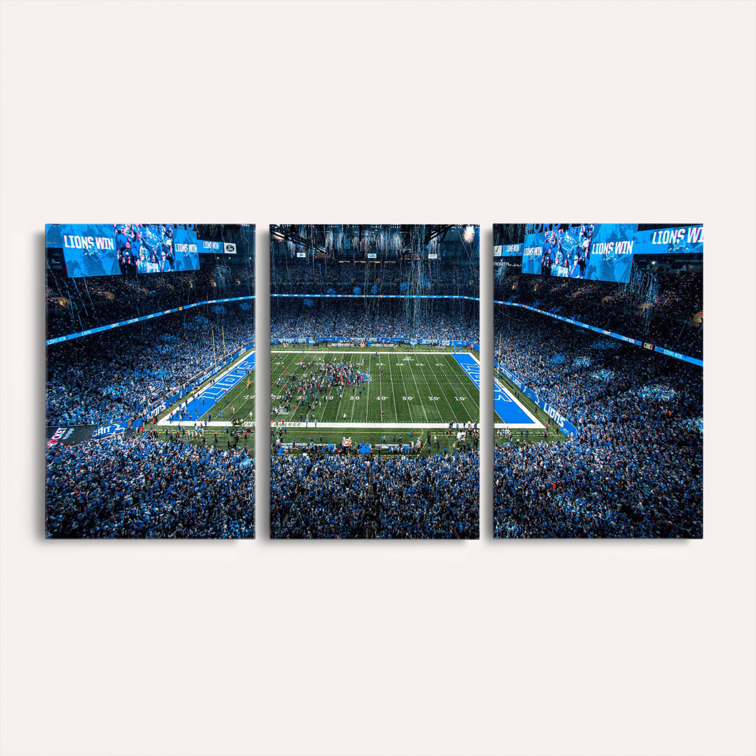 Detroit Lions Stadium Wall Art Canvas Print, Football Field Panorama