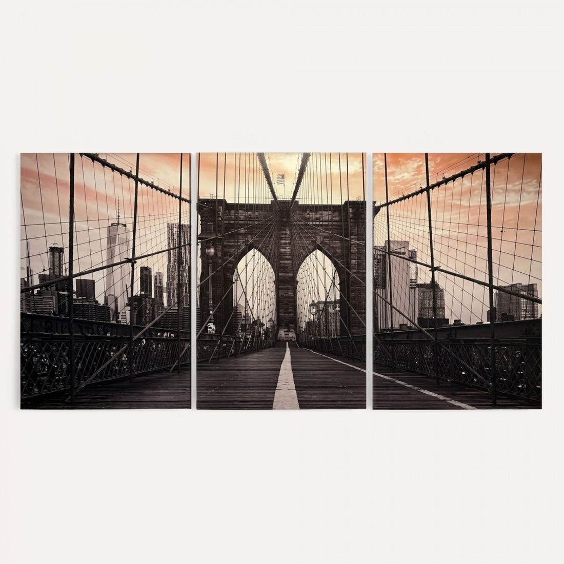 Brooklyn Bridge Canvas Wall Art, New York City Skyline Photography