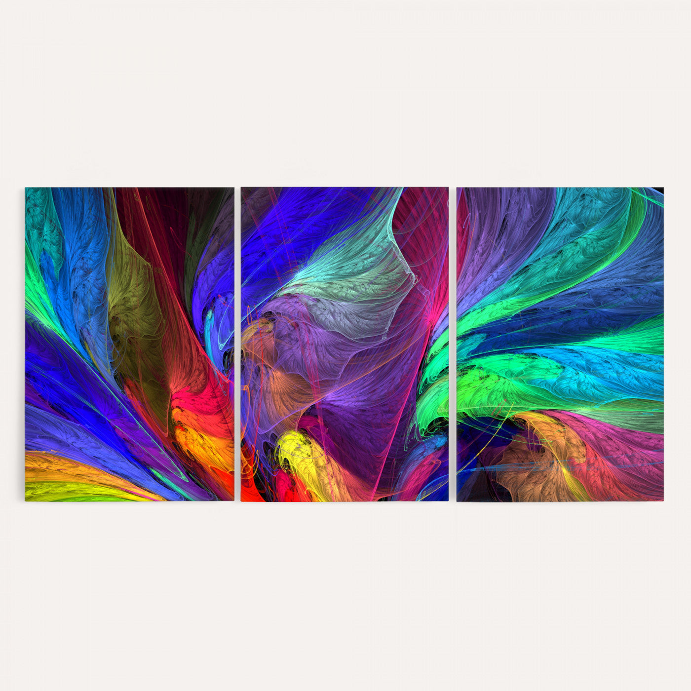 376925791-MGV-CV-36X24 - Colorful Abstract Canvas Wall Art, Rainbow Swirl Fractal Print, Bold Multicolor Living Room Decor, Vibrant Energy Art, Large Abstract Wall Art