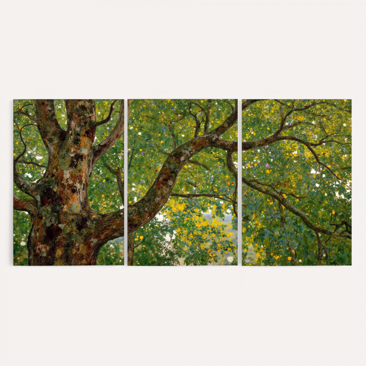 23663535-MGV-CV-36X24 - Vintage Summer Forest Green Tree Wall Art Canvas Print, Lush Leaves Impressionist Painting Print