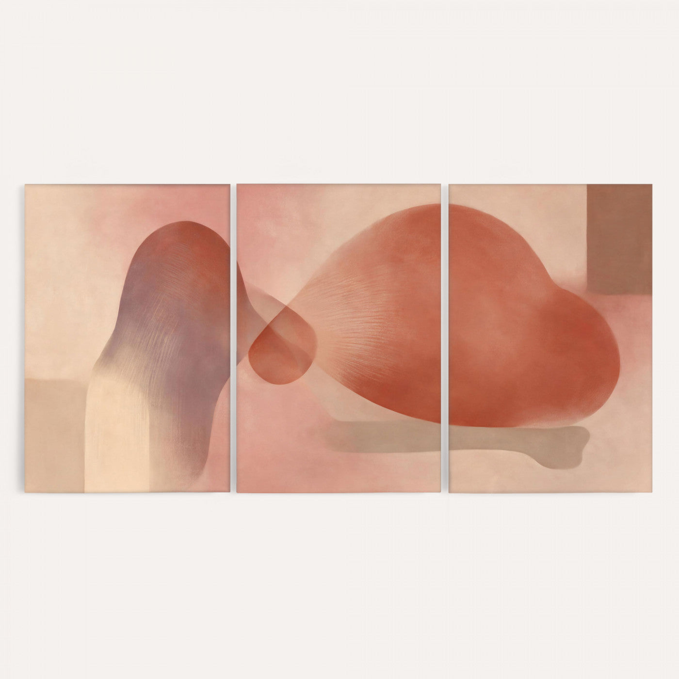 85110643-MGV-CV-36X24 - Vinna Begin Calin Biomorphic Abstract Wall Art Canvas Print, Terracotta Pink Organic Shapes Art Painting Print