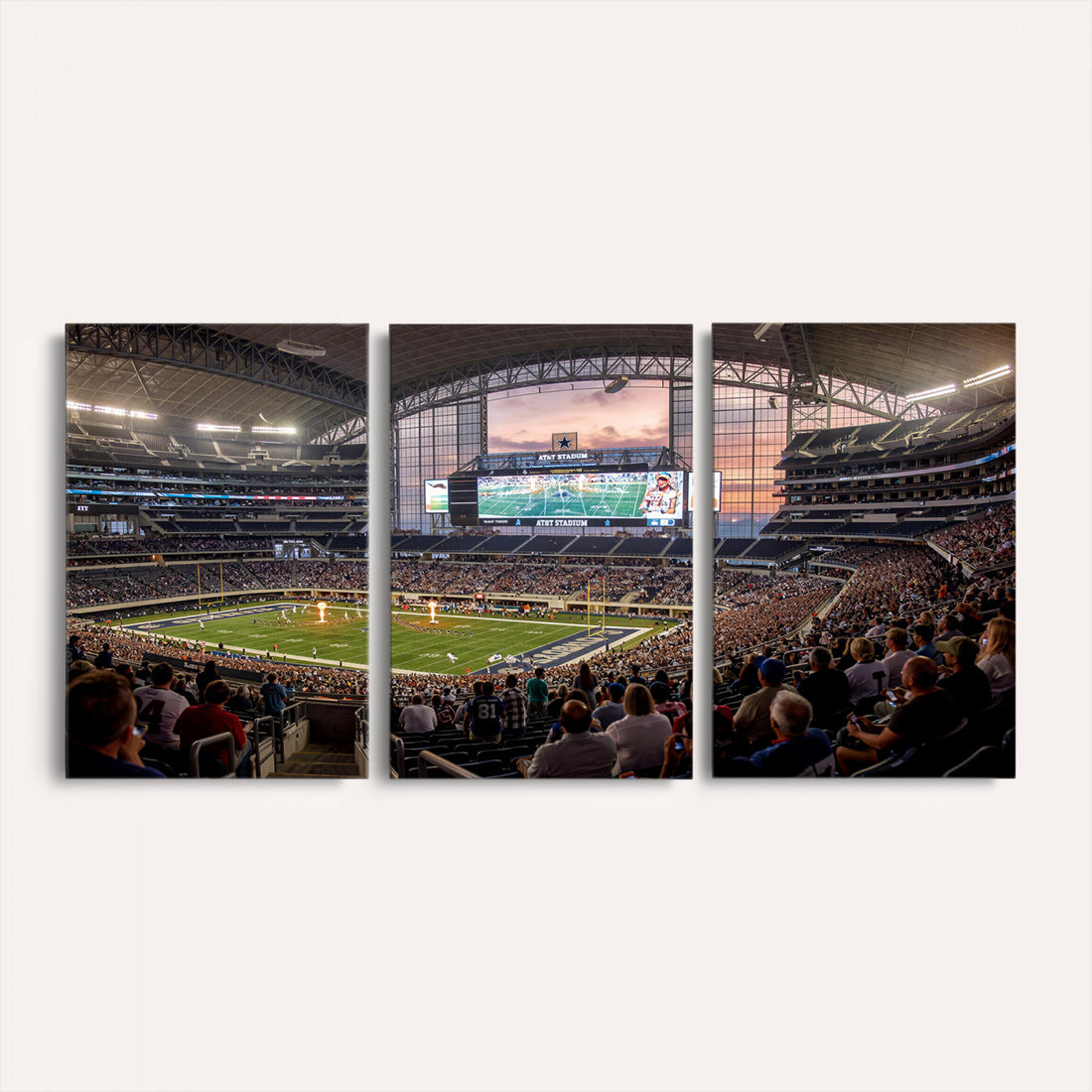 Dallas Cowboys Wall Art Canvas Print, AT&T Stadium in Arlington Texas, Framed and Ready to Hang