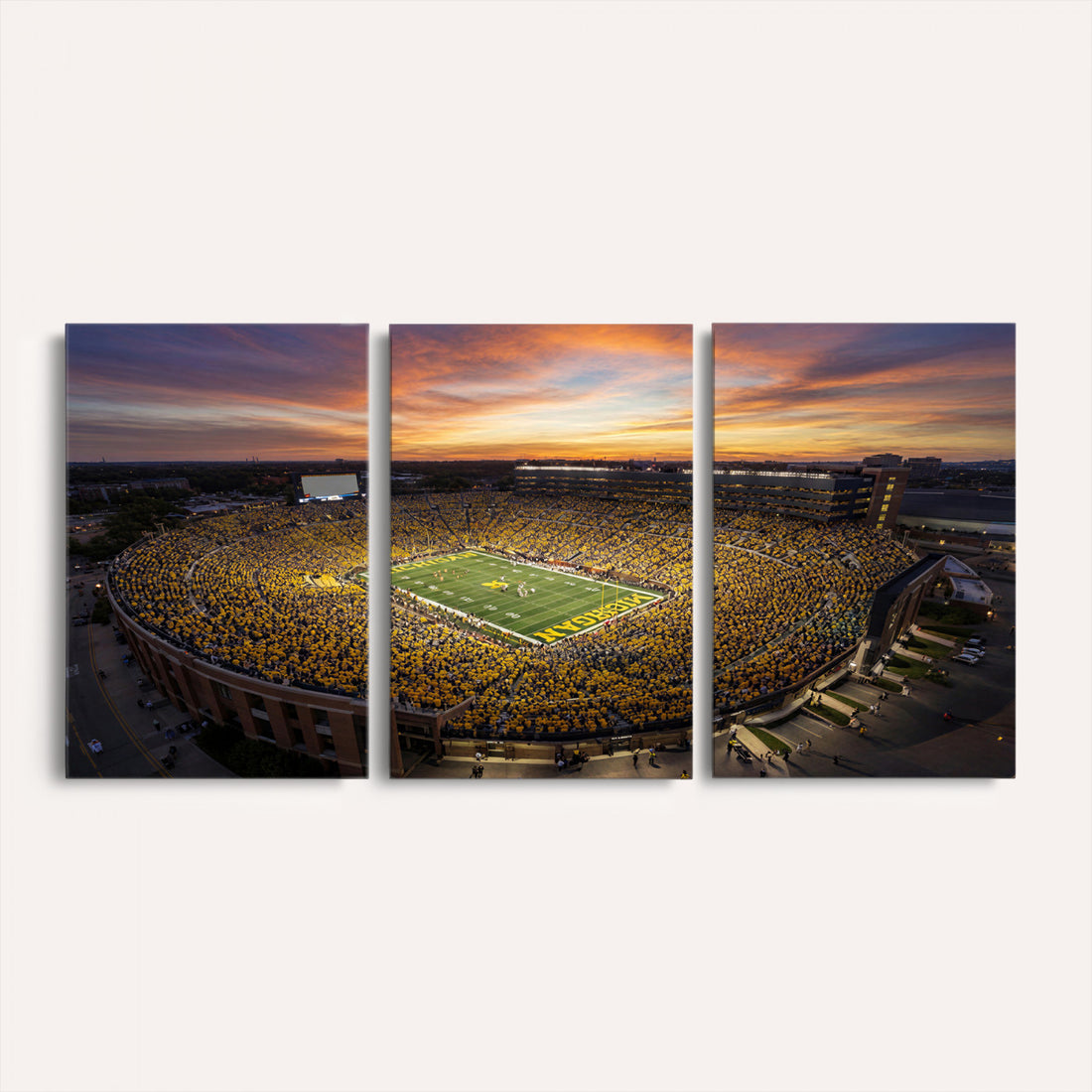 Michigan Wolverines Wall Art Canvas Print, Michigan Stadium in Ann Arbor Michigan, Framed and Ready to Hang