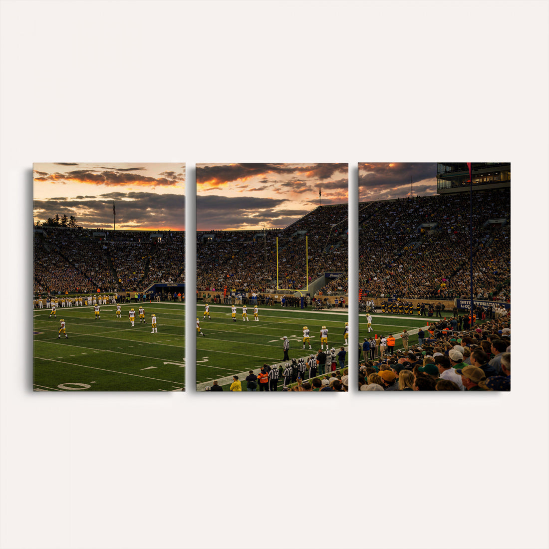 Extra Large Notre Dame Stadium Canvas Wall Art, Notre Dame Fighting Irish College Football Print for Man Cave