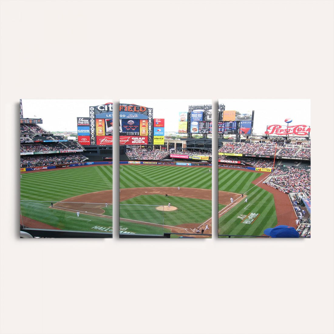 New York Mets Baseball Team Print, Citi Field Baseball Stadium Wall Art