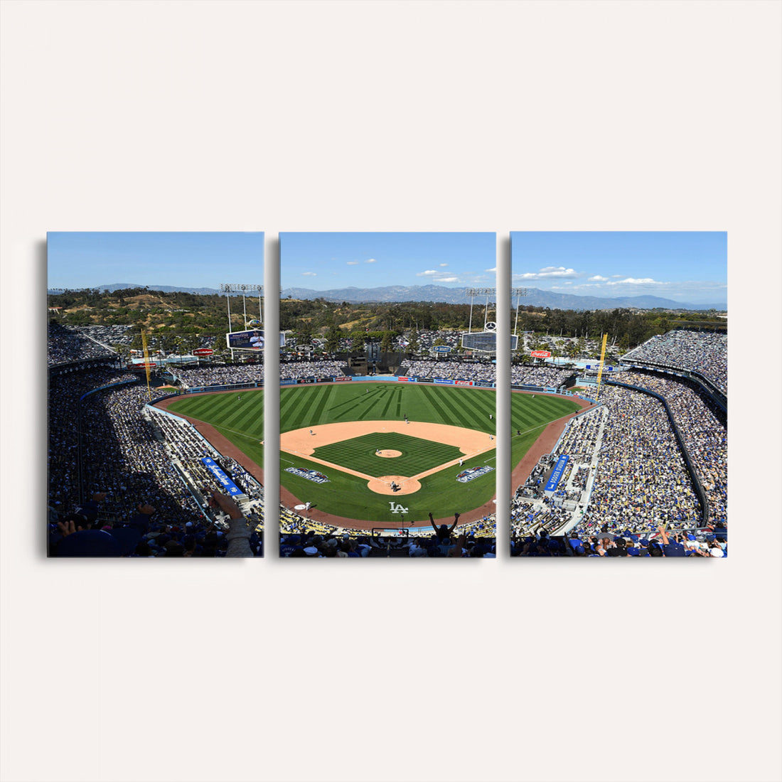 Los Angeles Dodgers Dodger Stadium Wall Art Canvas Print, Framed and Ready to Hang