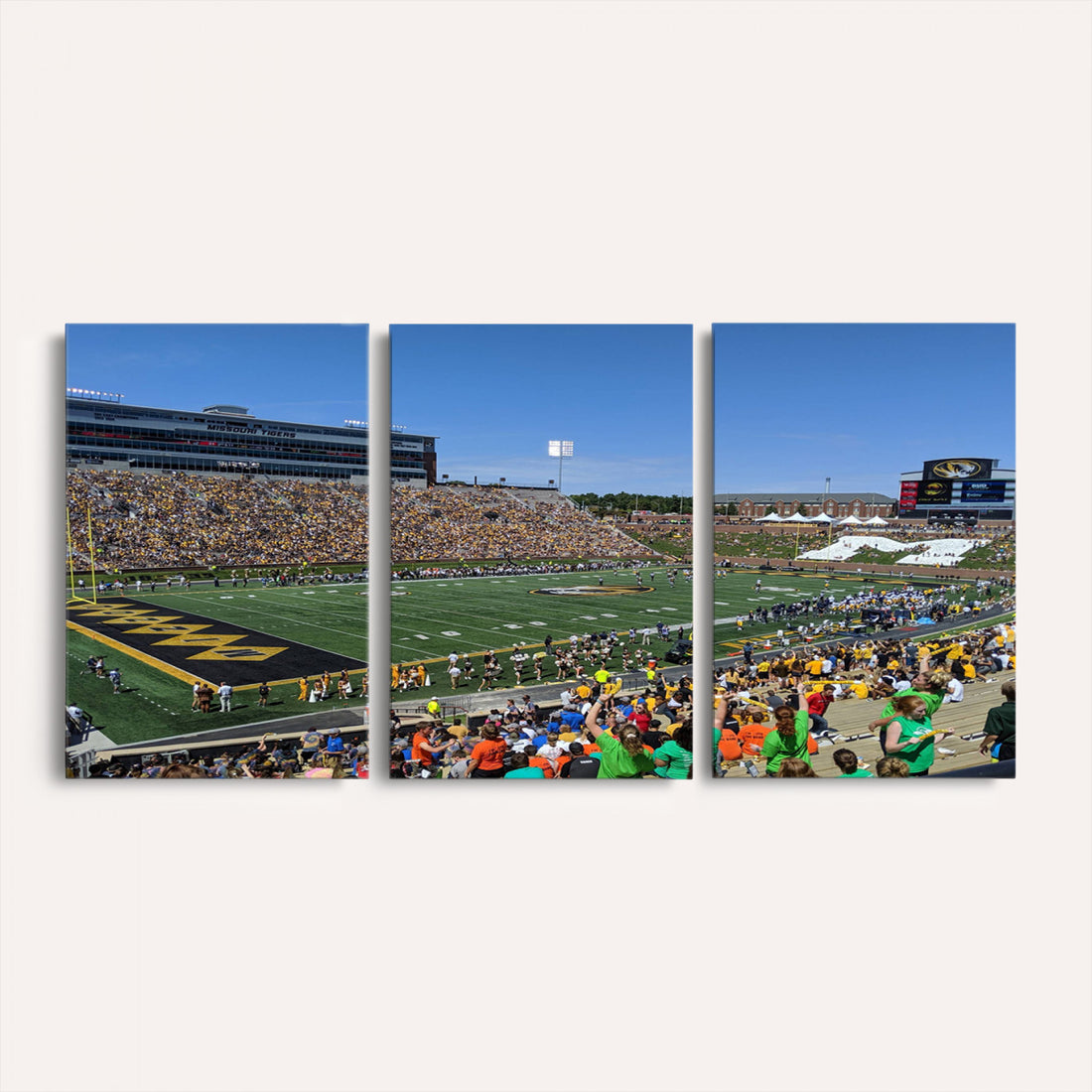 University of Missouri Tigers Football Team Print, Columbia Faurot Field Memorial Stadium Wall Art