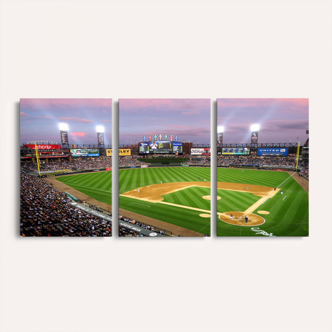 Chicago White Sox Baseball Team Print Canvas, Guaranteed Rate Field Stadium Wall Art