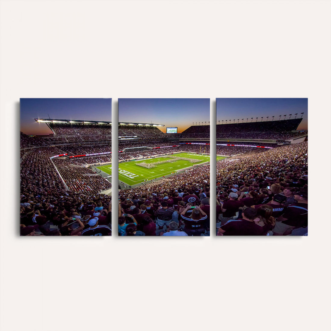 Texas A&M University Aggies Football Team Print, College Station Kyle Field, Framed and Ready to Hang