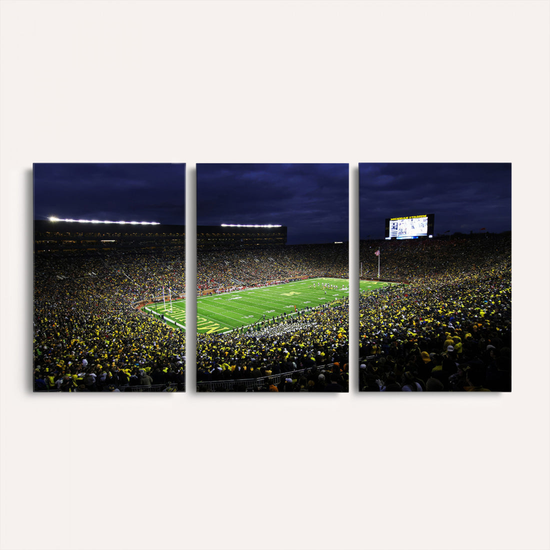 Michigan Wolverines Football Canvas Wall Decor, Football Team Print, Ann Arbor Michigan Stadium
