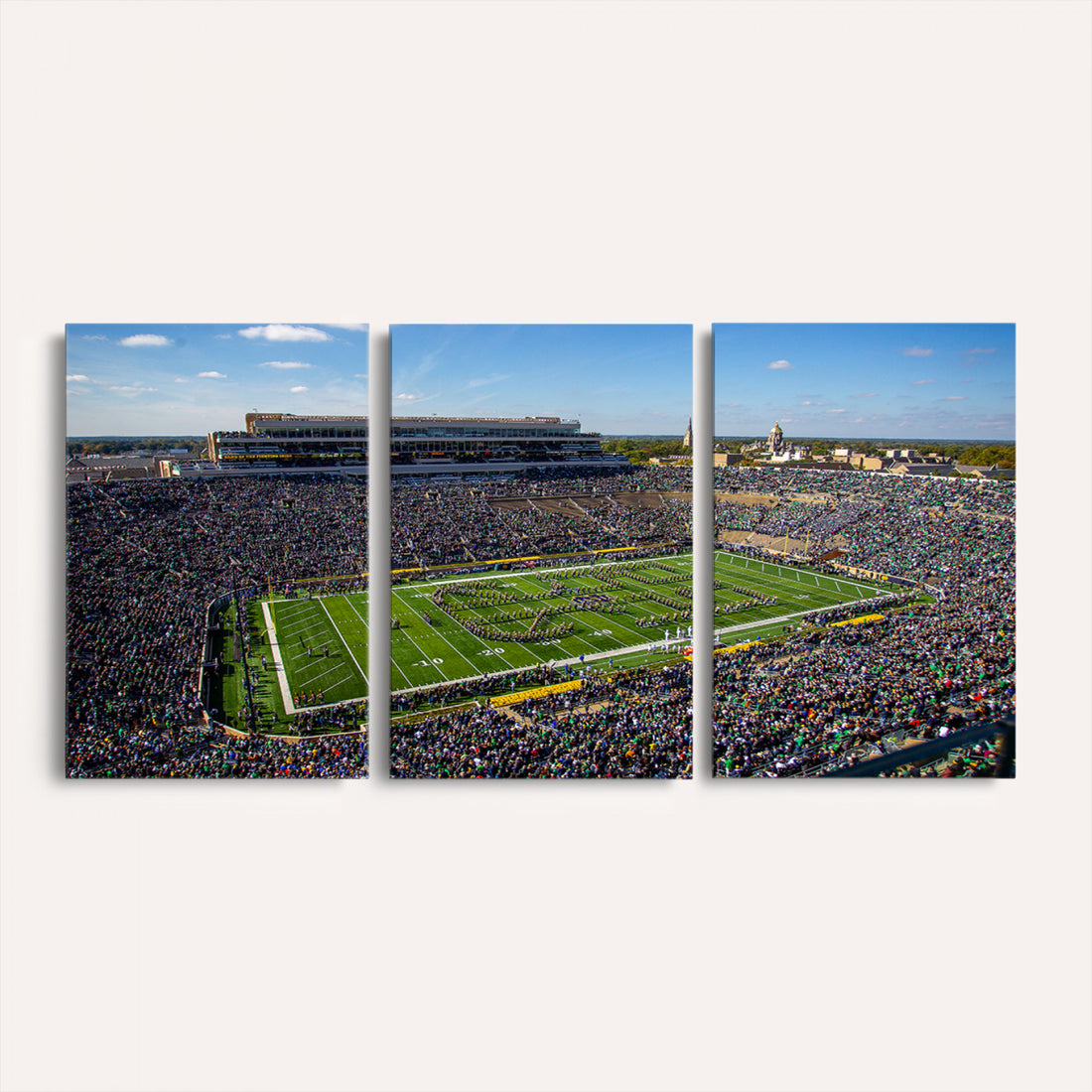 Notre Dame Fighting Irish Football Team Print, Notre Dame Stadium Wall Art
