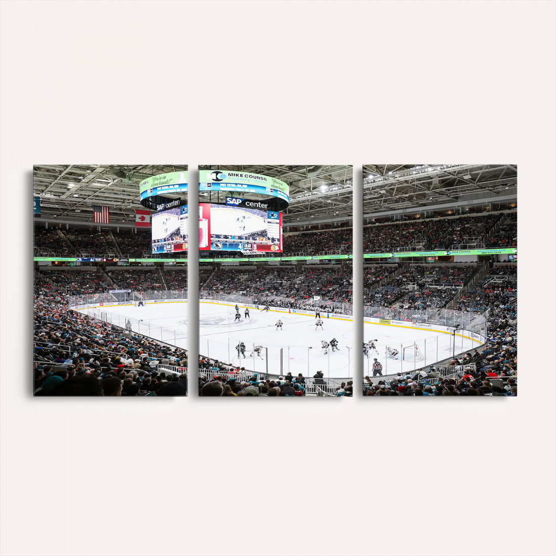 Sharks Arena Blackhawks Sharks Ice Hockey Stadium Wall Art