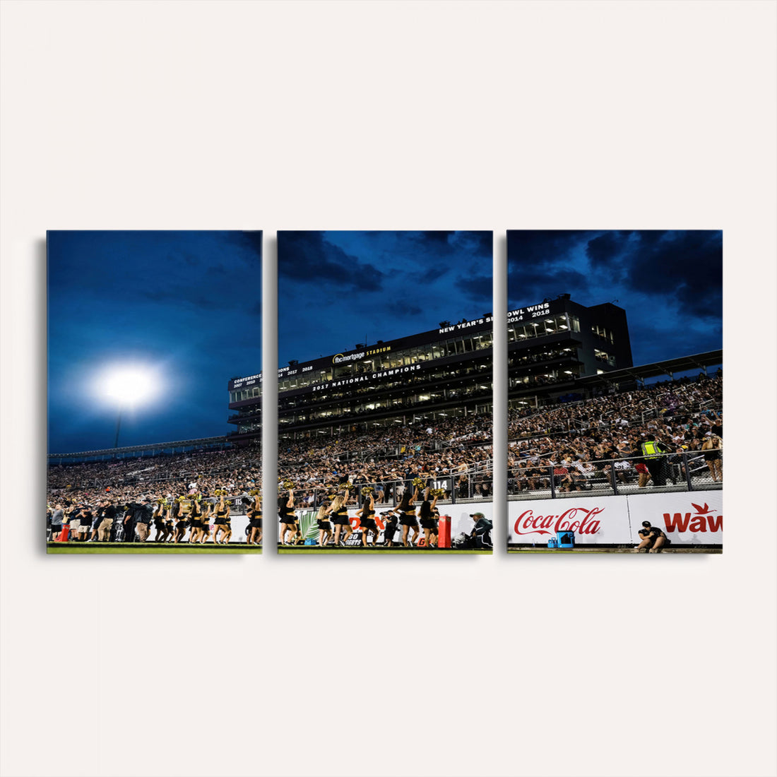 UCF Knights Football Team Print, Orlando FBC Mortgage Stadium, Framed and Ready to Hang